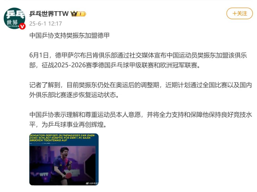 樊振东加盟后，队长弗朗西斯卡回应：像做梦一样，他坚定地选择我们，要与我们一起夺冠